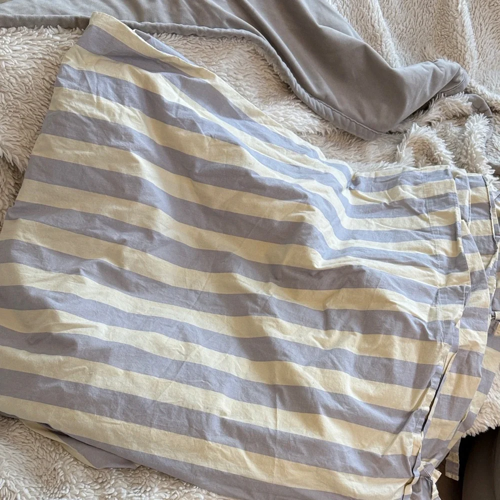 Striped Blue and White Duvet Cover - Classic Coastal Style